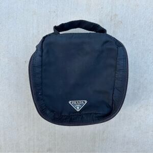 Prada Vintage Navy Nylon Hand Pouch Authentic